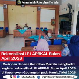 Carik dan Danarta Kalurahan Mertelu Hadiri Rekonsiliasi LPJ APBKAL April 2026 di Kapanewon Gedangsar